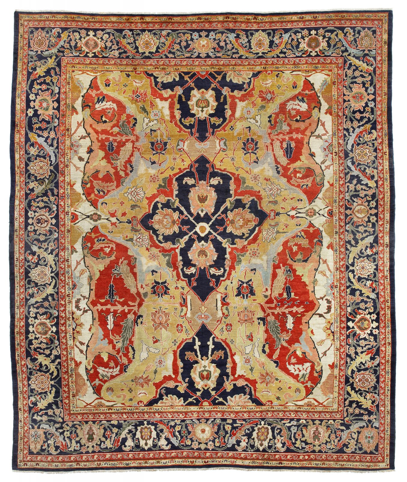 Antique square Ziegler carpet, 17th Century Polonaise design